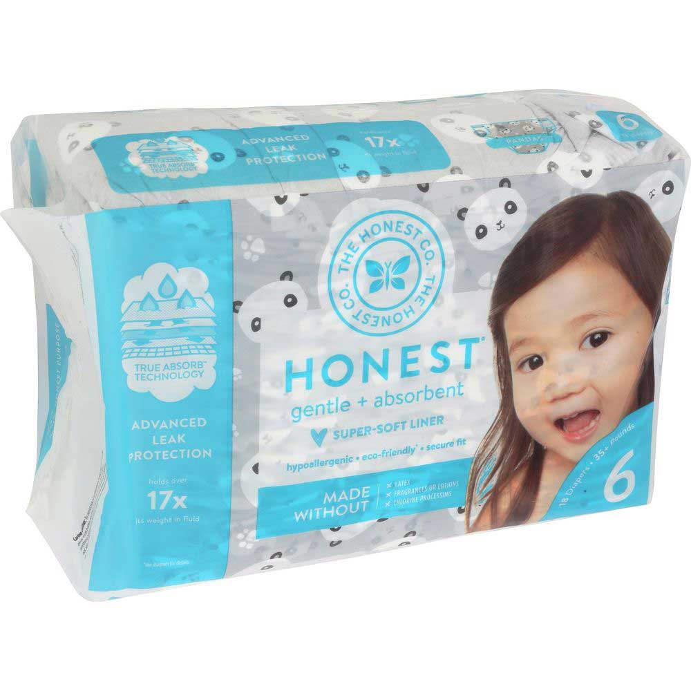 The Honest Co Pandas Size 6 Diapers - 18 Count Per Pack -- 4 Per Case