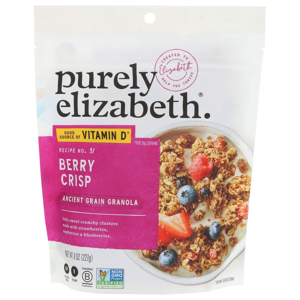 Purely Elizabeth Ancient Grain Granola Berry Crisp, 8 Ounce 6 per case