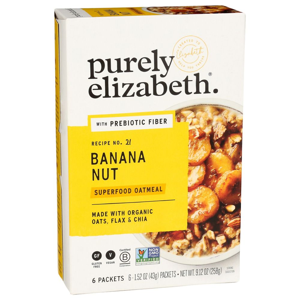 Purely Elizabeth Sugar Free Banana Nut Oatmeal, 9.12 Ounce -- 6 Per Case