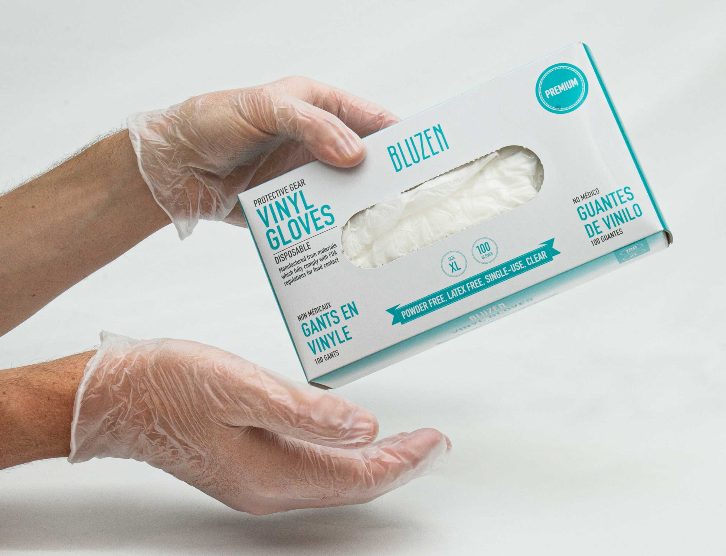 Bluzen Extra Large Disposable Vinyl Gloves Case