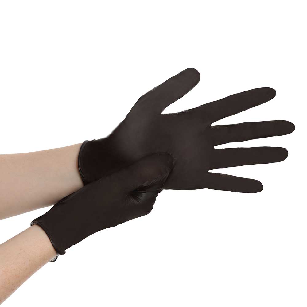 Bluzen Small Black 6 mil Powder Free Nitrile Examination Gloves, 100 per box -- 10 boxes per case