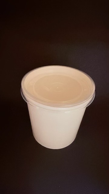 Verde Pack White Paper Deli Container with Polypropylene Clear Plastic Lid, 16 Ounce -- 250 per case
