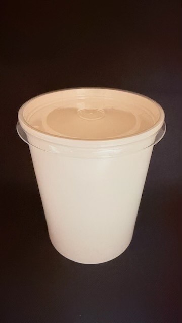 Verde Pack White Paper Deli Container with Polypropylene Clear Plastic Lid, 32 Ounce -- 250 per case