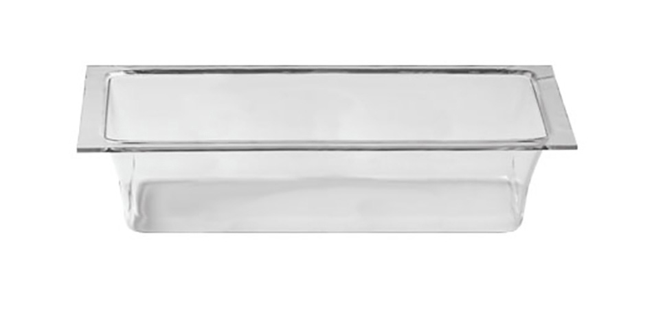Rosseto Extra Large Rectangle Clear Acrylic Ice Bath With Drain Tube, 26.5 X 18.25 X 6.75 Inch