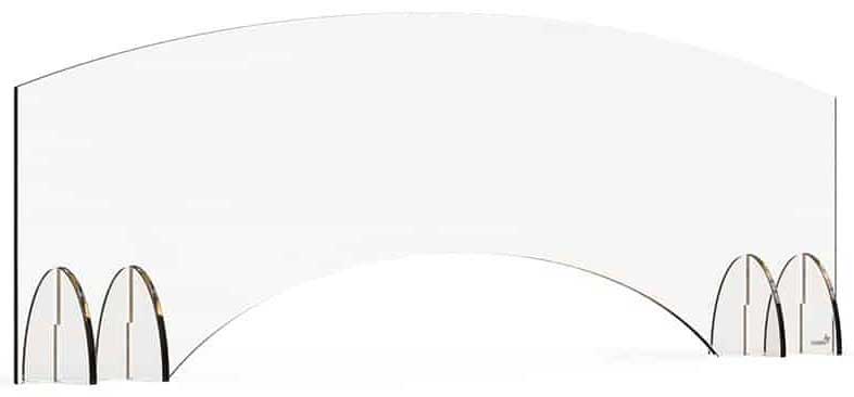 Rosseto Avant Guarde Acrylic Sneeze Guard With Pass Through Window, 48 X 15.5 Inch