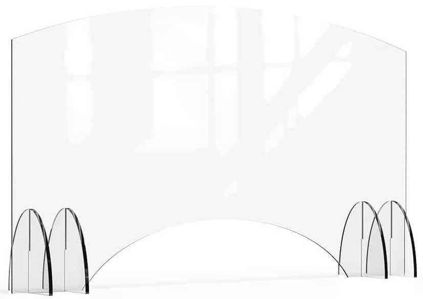 Rosseto Avant Guarde Acrylic Sneeze Guard With Pass Through Window, 48 X 28 Inch