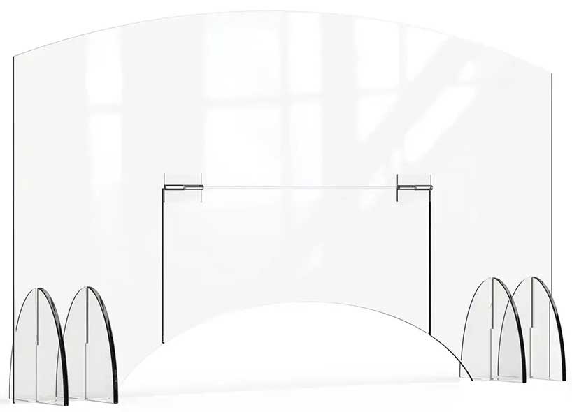 Rosseto Avant Guarde Acrylic Sneeze Guard With Pass Through Door, 48 X 28 Inch