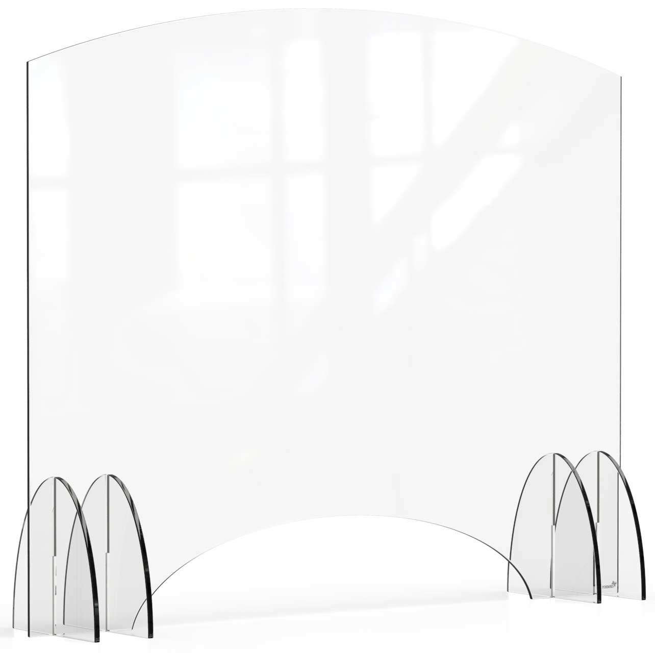 Rosseto Avant Guarde Acrylic Sneeze Guard With Pass Through Window, 48 X 40 Inch
