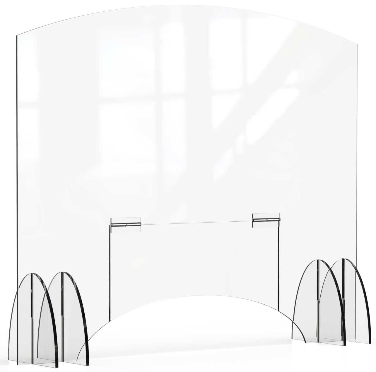 Rosseto Avant Guarde Acrylic Sneeze Guard With Pass Through Door, 48 X 40 Inch