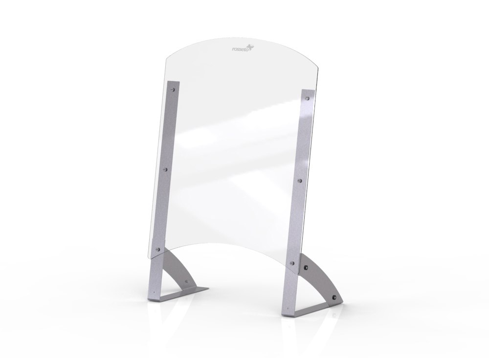 Rosseto Avant Guarde Shield Plus Serve 24 Inch Clear Buffet Sneeze Guard With 8.5 Inch Tall Pass Through, 24 X 12 X 35.7 Inch