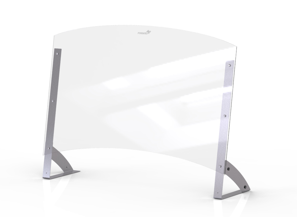 Rosseto Avant Guarde Shield Plus Serve 48 Inch Clear Buffet Sneeze Guard With 8.5 Inch Tall Pass Through, 48 X 12.5 X 35.7 Inch