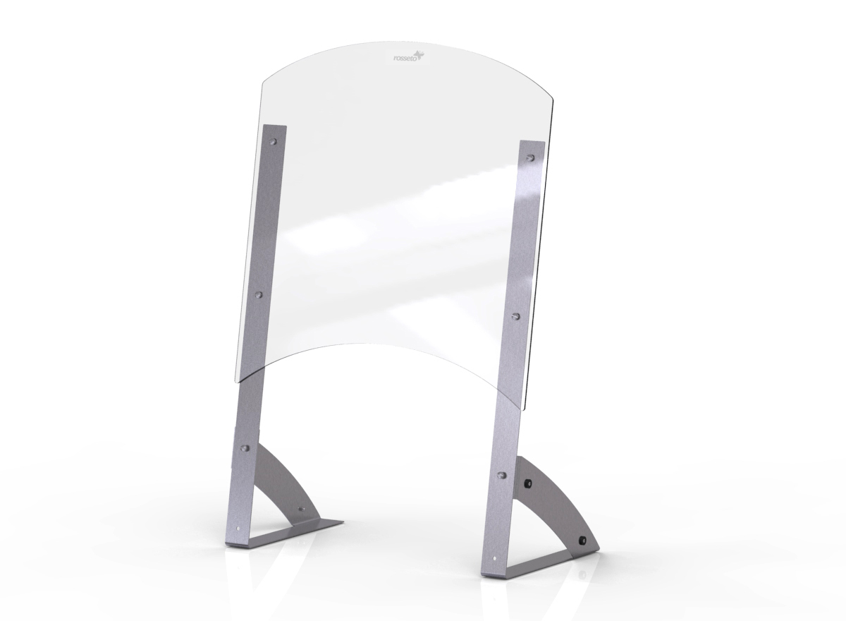 Rosseto Avant Guarde Shield Plus Serve 24 Inch Clear Buffet Sneeze Guard With 15 Inch Tall Pass Through, 24 X 12 X 35.7 Inch