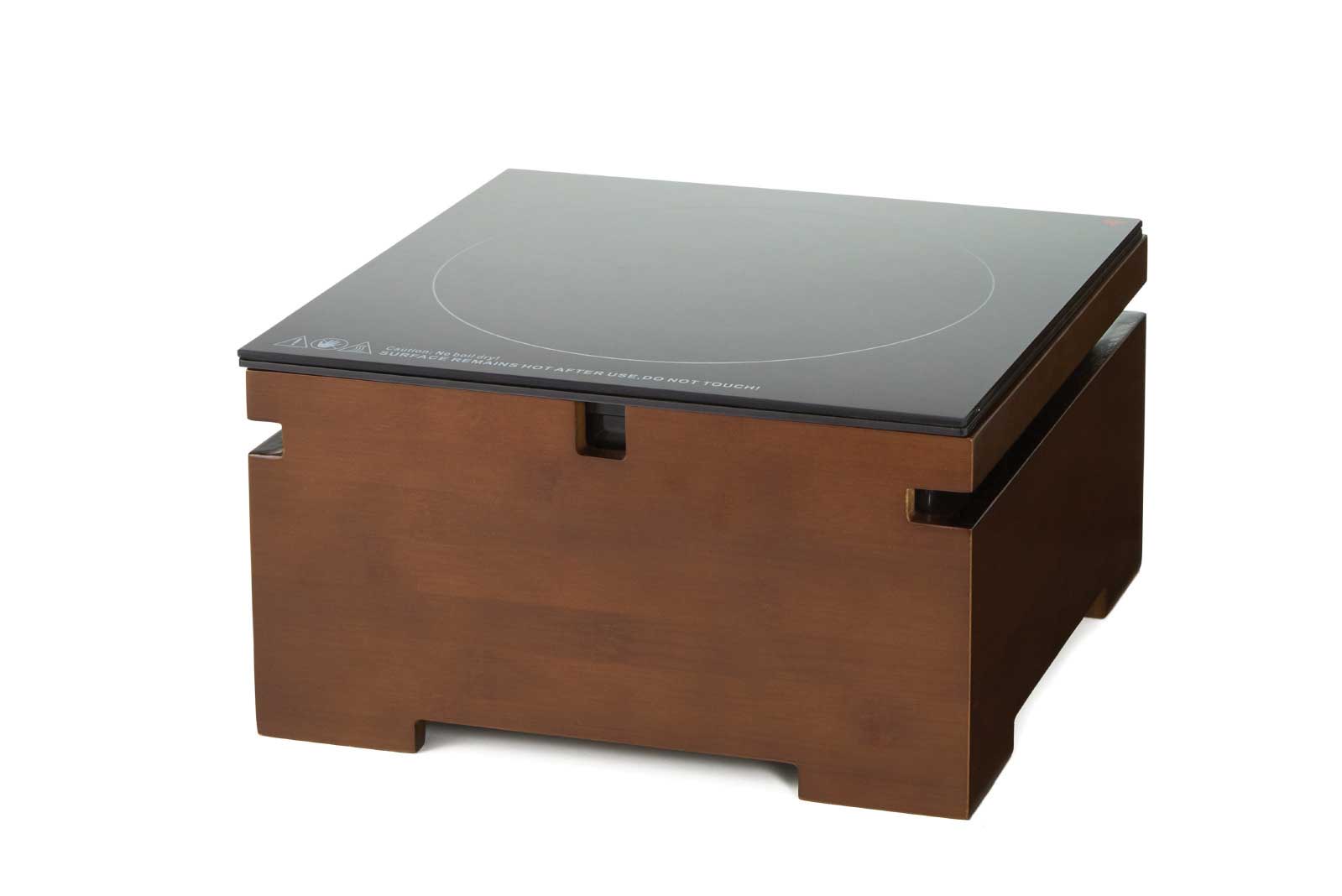 Rosseto Multi Chef 120 Volt 60 Hertz Single Touch Top Induction Heater With Dark Bamboo Base, 11.75 × 11.75 × 6.5 Inch