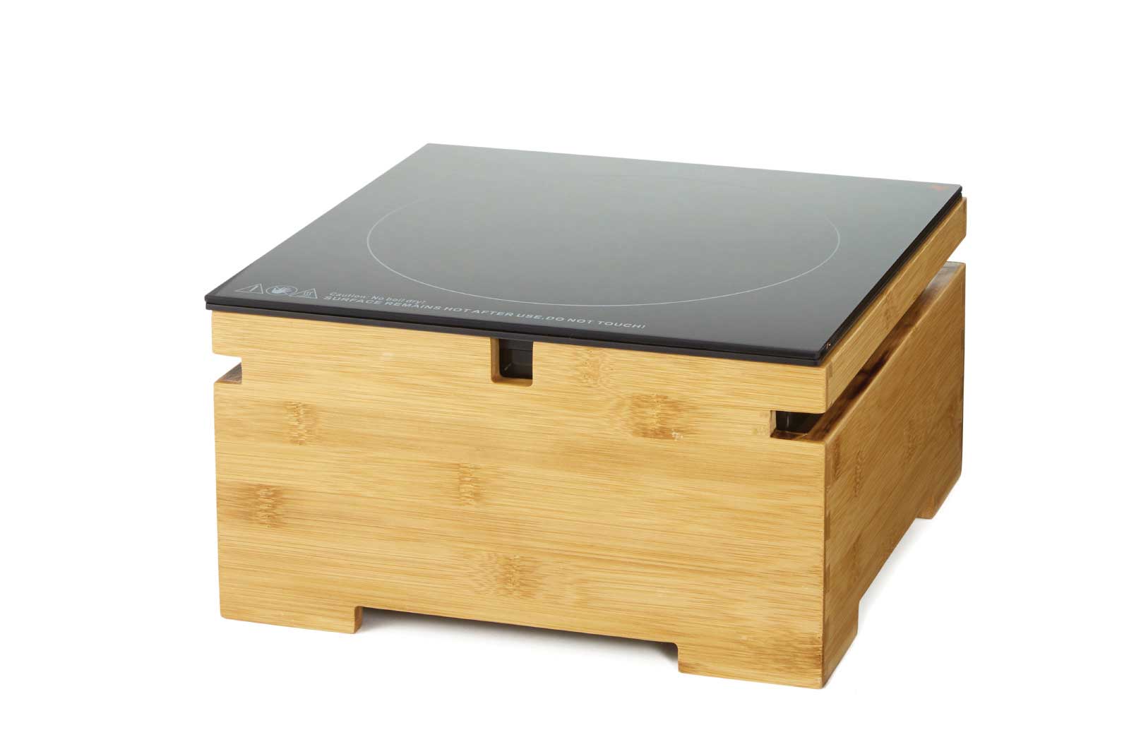 Rosseto Multi Chef 120 Volt 60 Hertz Single Touch Top Induction Heater With Bamboo Base, 11.75 × 11.75 × 6.5 Inch