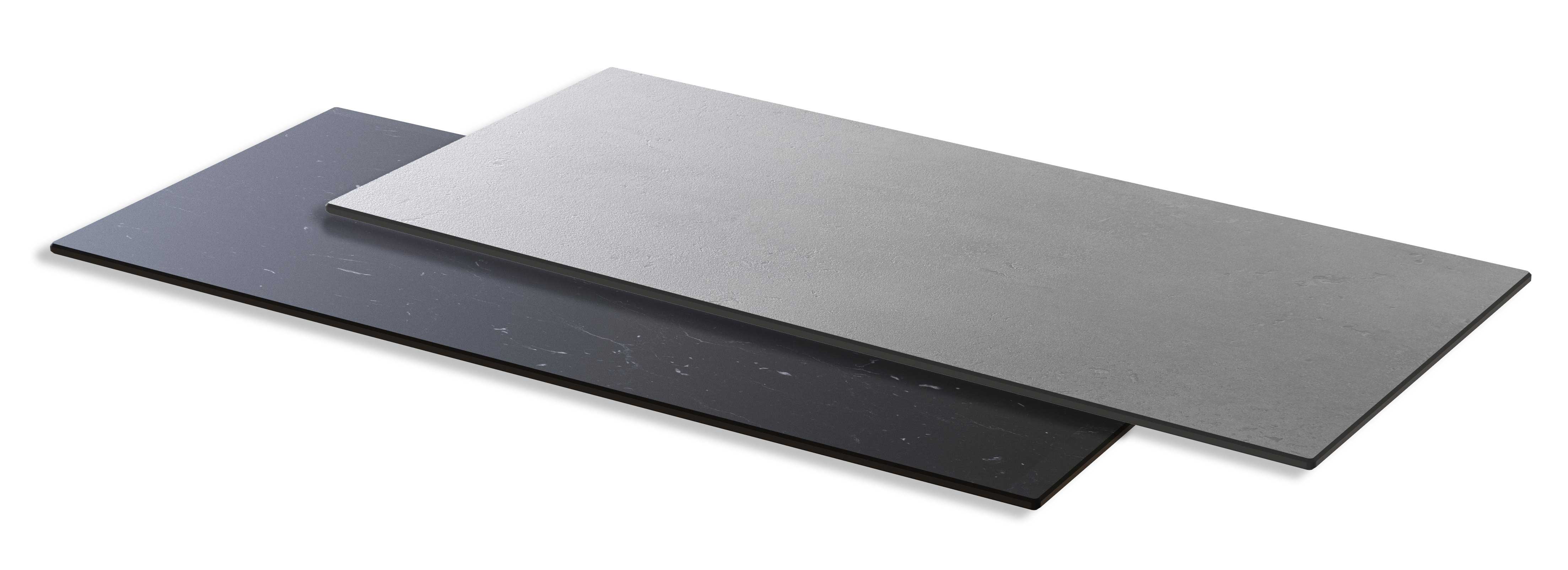 Rosseto Superficie Hpl Reversible Angosta En Gris Concreto/mármol Negro, 31.5 X 7.75 X 0.3 Pulgadas