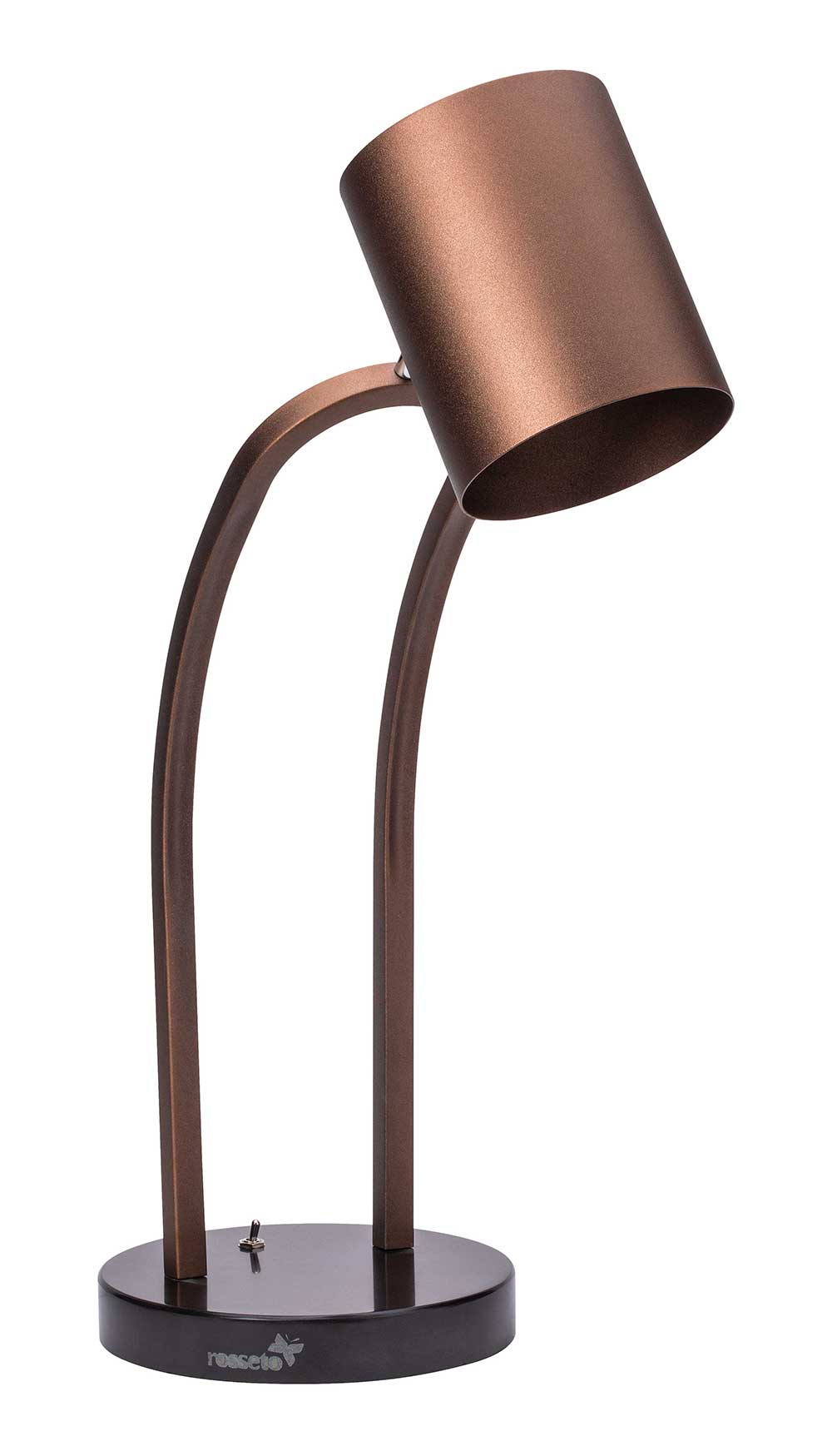 Rosseto Single Bronze Heat Lamp With Black Metal Base And Plain Shade, 9.75 × 19.5 × 26 Inch