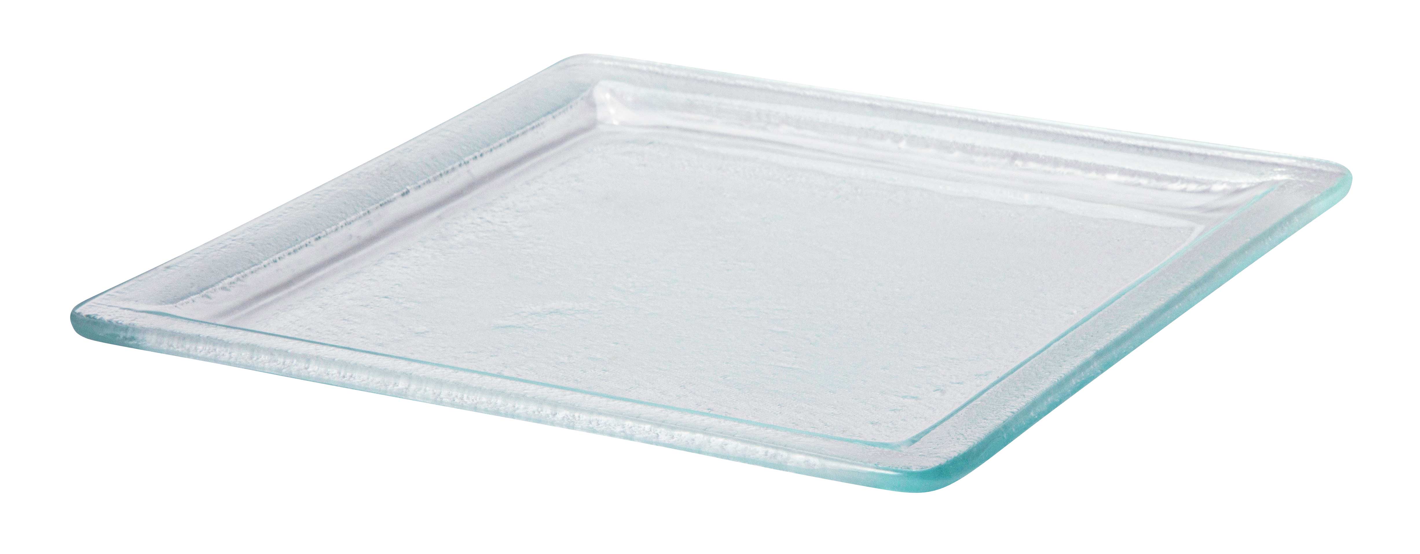 Rosseto Aroma Crystal Clear Square Platter With Rim, 9 X 9 X .5 Inch
