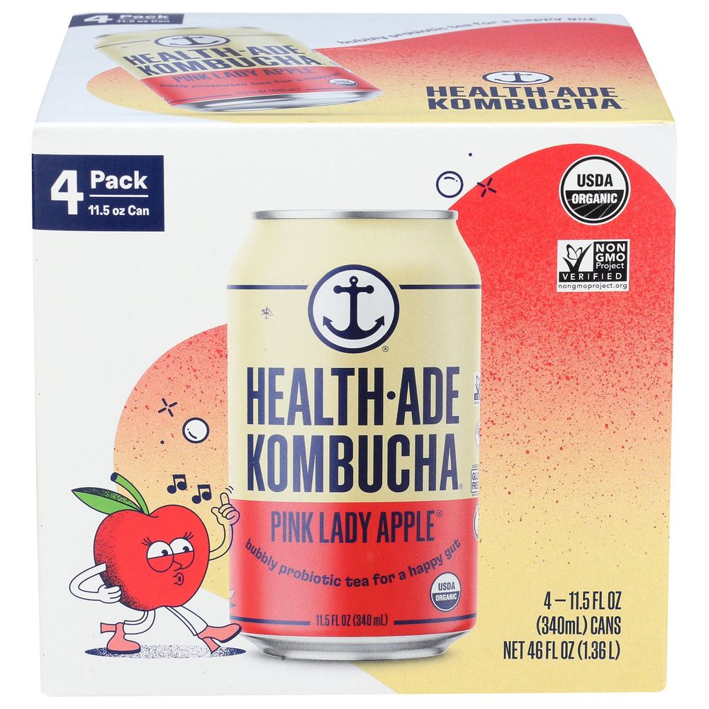 Health-Ade Pink Lady Apple Kombucha, 11.5 Fluid Ounce -- 24 per case
