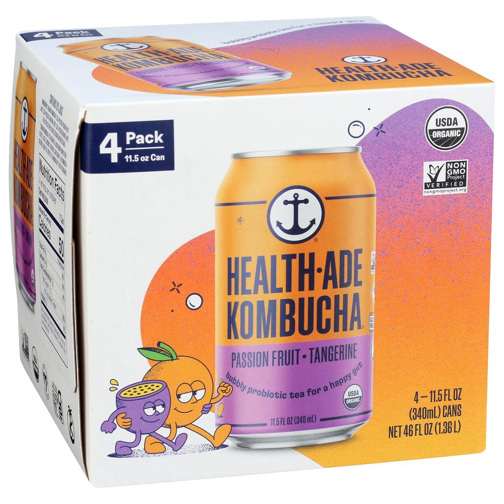 Health-Ade Passion Fruit Tangerine Kombucha, 11.5 Fluid Ounce -- 24 per case