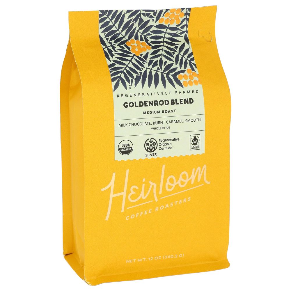 Heirloom Coffee Roasters Medium Roast Goldenrod Blend Coffee, 12 Ounce -- 6 Per Case