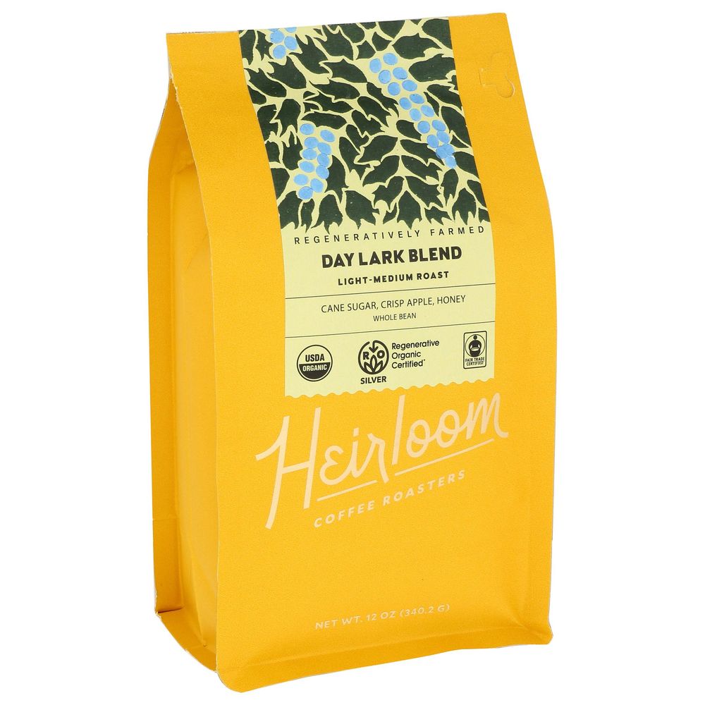Heirloom Coffee Roasters Light Medium Roast Declarable Coffee, 12 Ounce -- 6 Per Case
