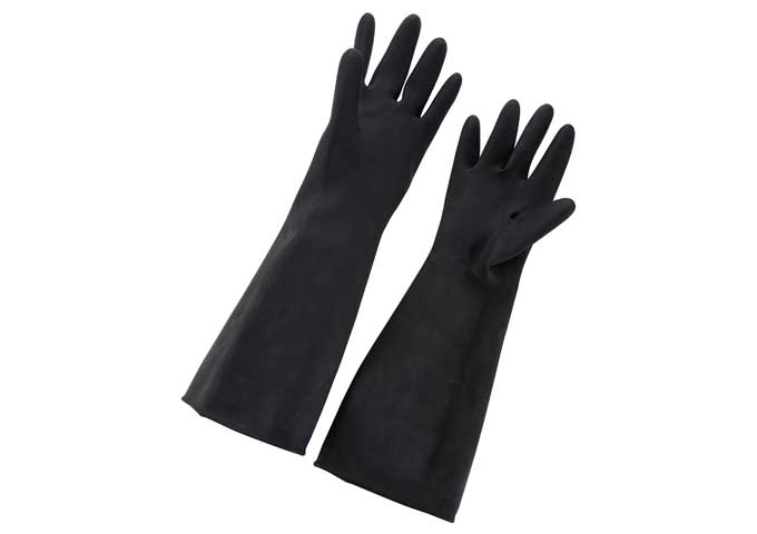 Winco Black Natural Latex Large Gloves, 10 X 18 Inch