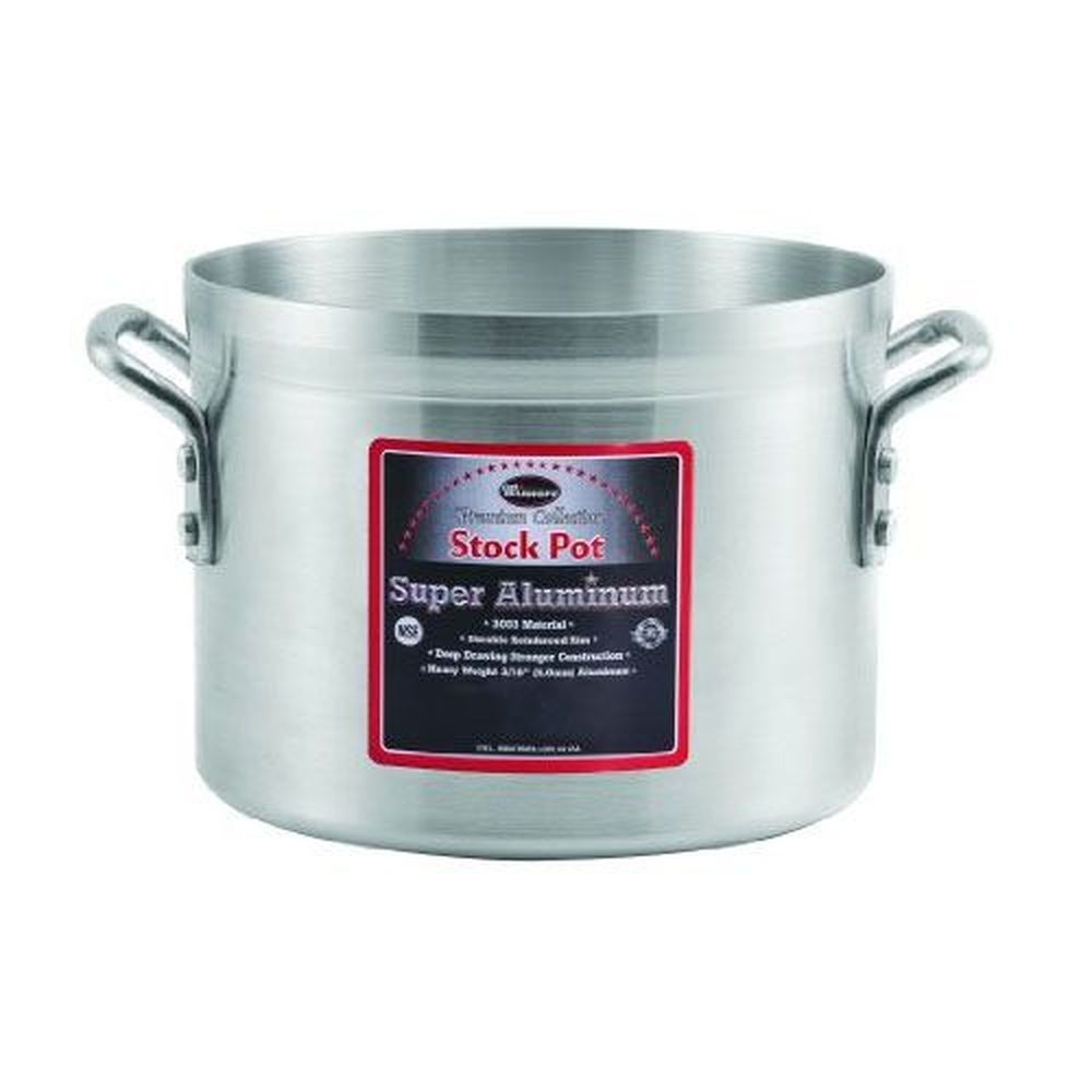 Winco Pentola In Alluminio Da 80 Quart (75,7 Litri) – Fondo Extraspesso, Maniglie Rinforzate, NSF – Ideale Per Grandi Eventi E Ristorazione