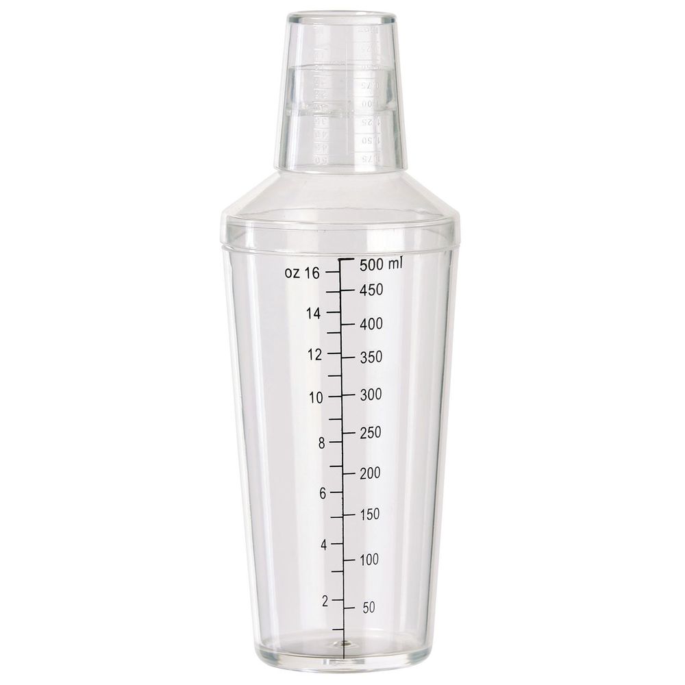 Winco Bs-16pc Clear Plastic Cocktail Shaker, 16 Ounce