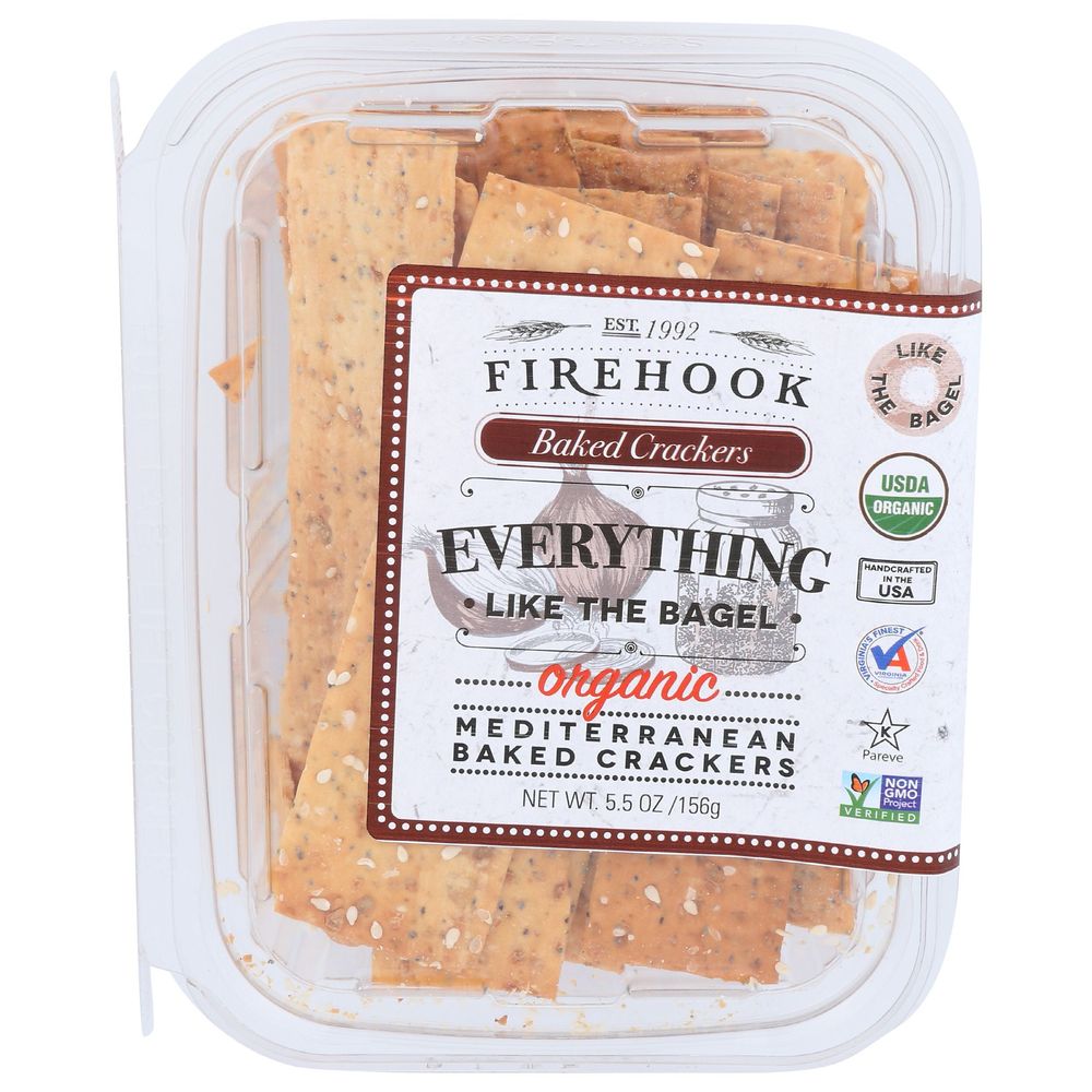 Firehook Organic Everything Baked Cracker, 5.5 Ounce -- 8 Per Case