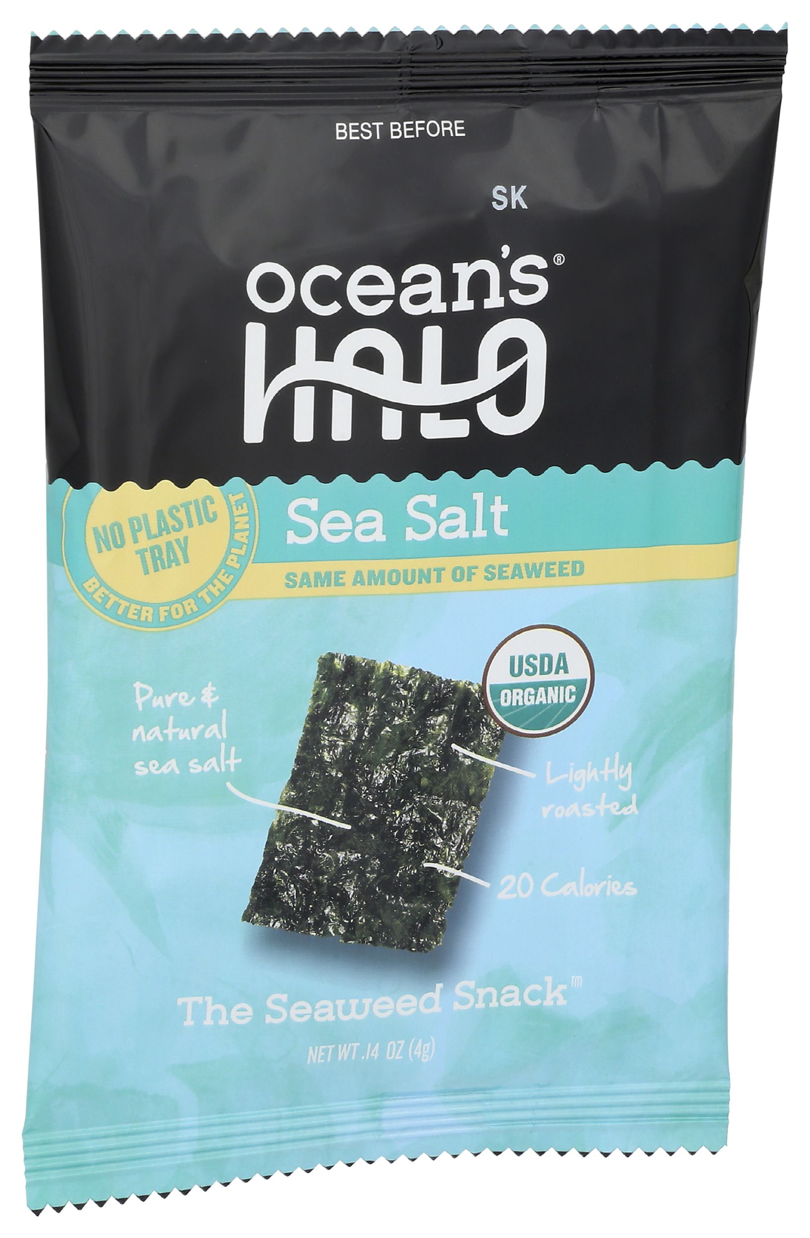 Ocean's Halo Sea Salt Seaweed Snacks, 0.14 Ounce -- 20 Per Case