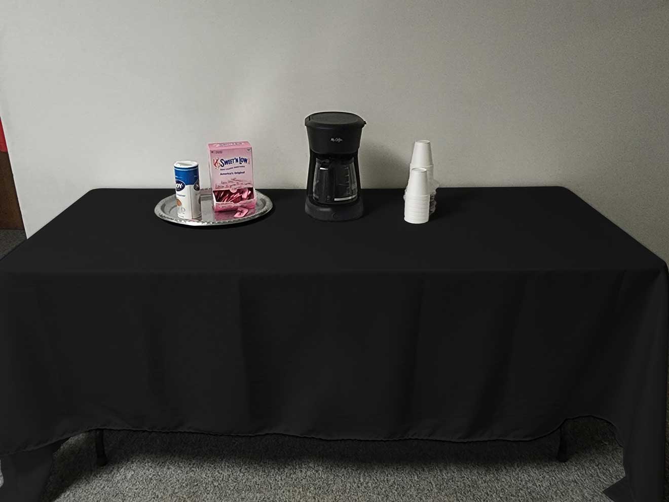 Intedge Black Poly/Cotton Tablecloth, 54 x 54 inch