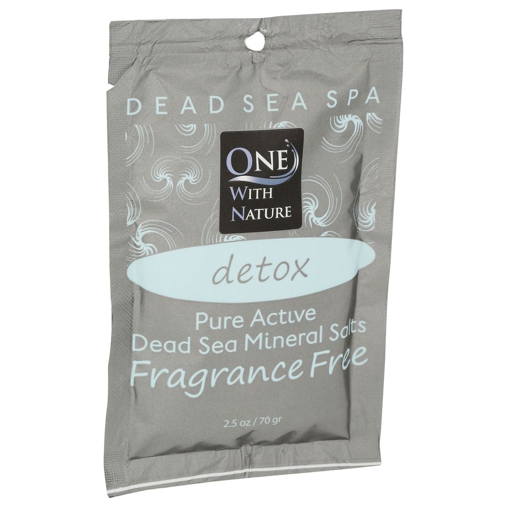 One With Nature Detox Fragrance Free Bath Salt, 2.5 Ounce -- 6 Per Case