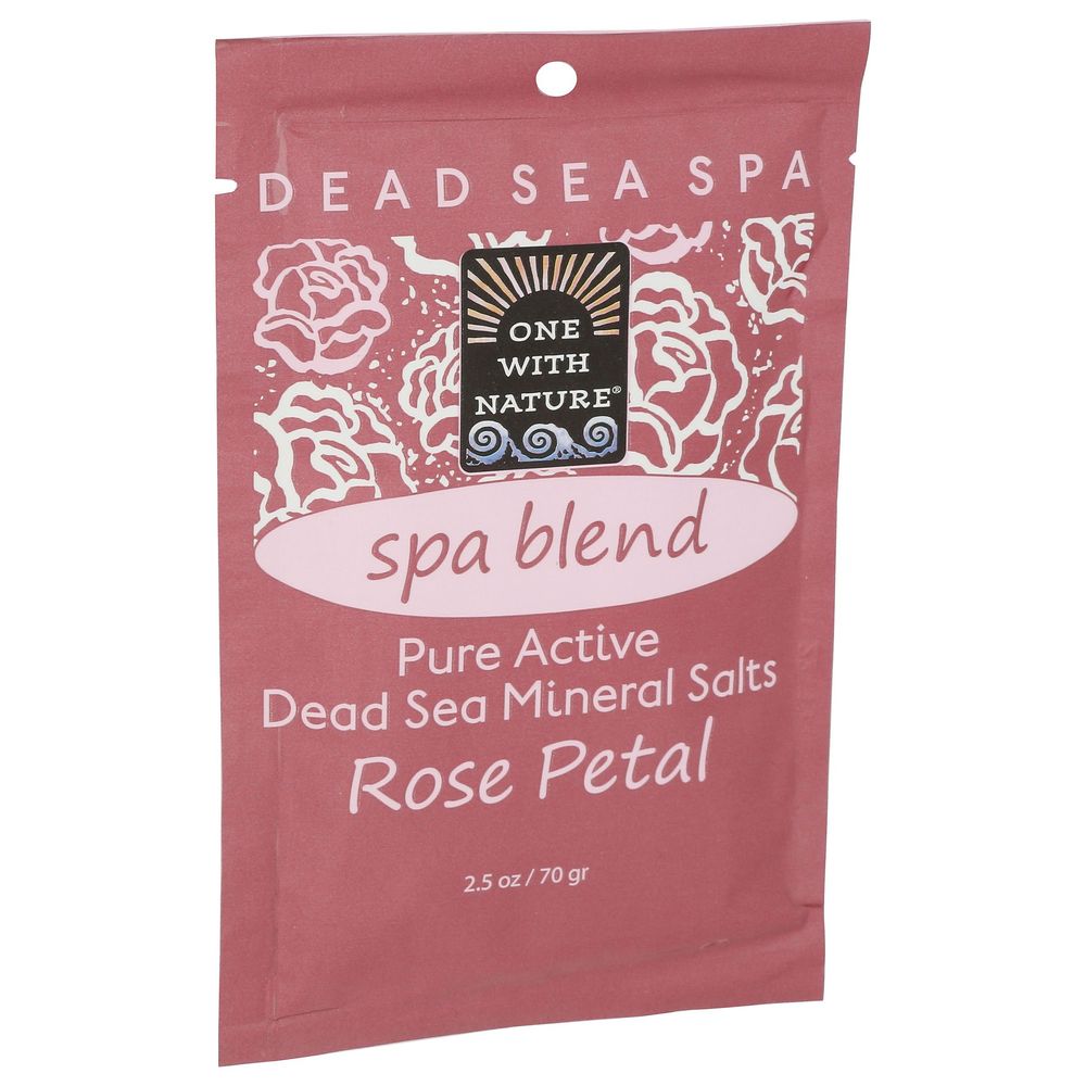 One With Nature Spa Blend Rose Petal Dead Sea Mineral Bath Salt, 2.5 Ounce -- 6 Per Case