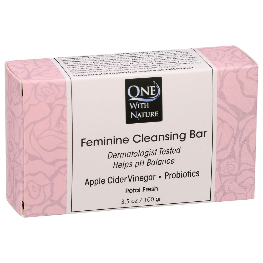 One With Nature Feminine Cleansing Bar, 3.5 Ounce -- 3 Per Case