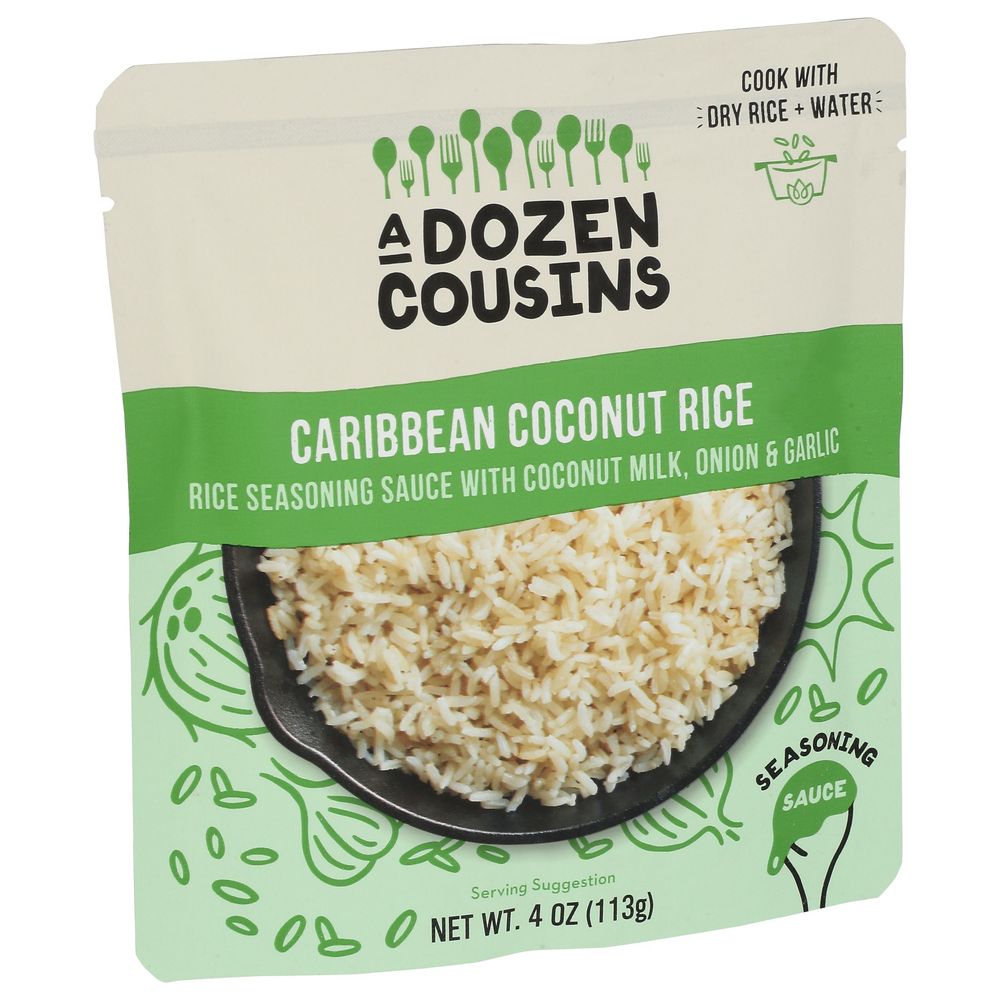 A Dozen Cousins Caribbean Coconut Rice Seasoning Sauce, 4 Fluid Ounce -- 10 Per Case