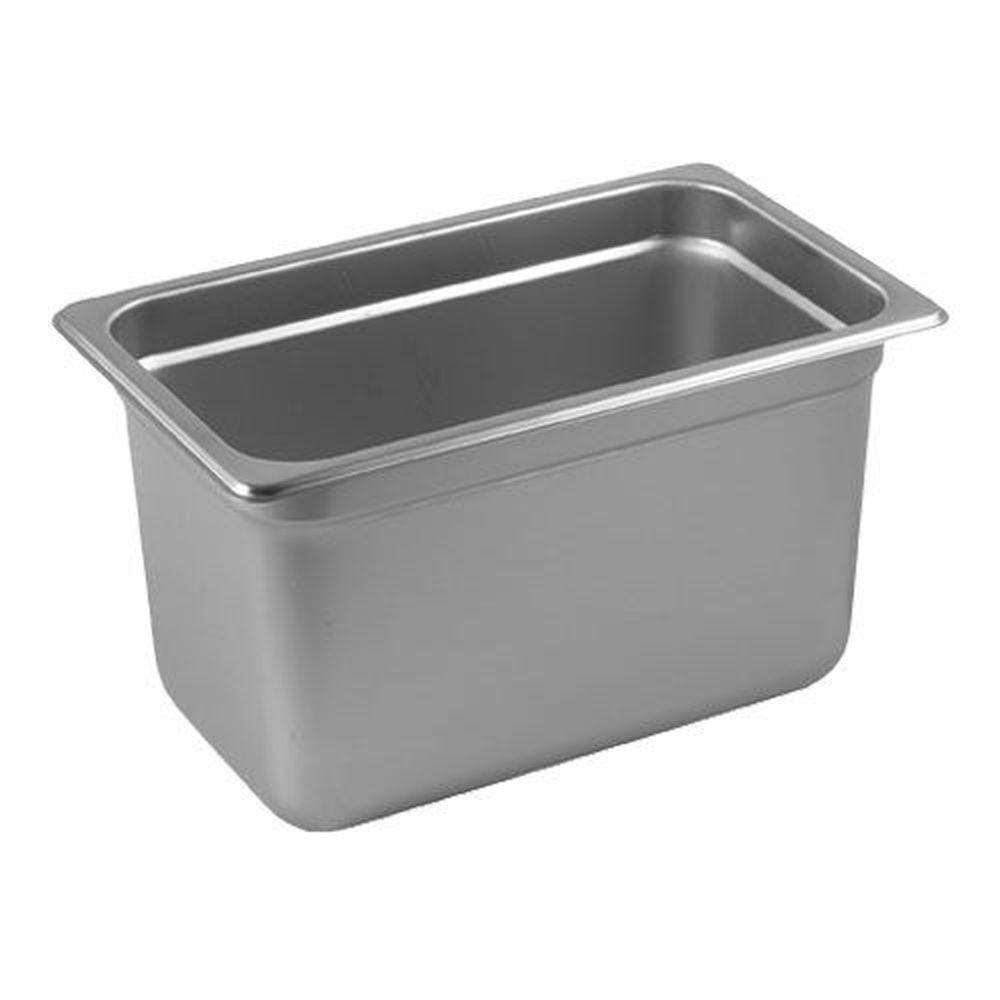 Winco Spjl-406 25 Gauge 18/8 Stainless Steel Fourth Size Anti-jam Steam Table Pan, 6 Inch Deep