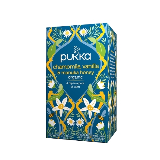 Pukka Tea Bag Organic Chamomile Vanilla And Manuka Honey, 20 Count -- 4 Per Case