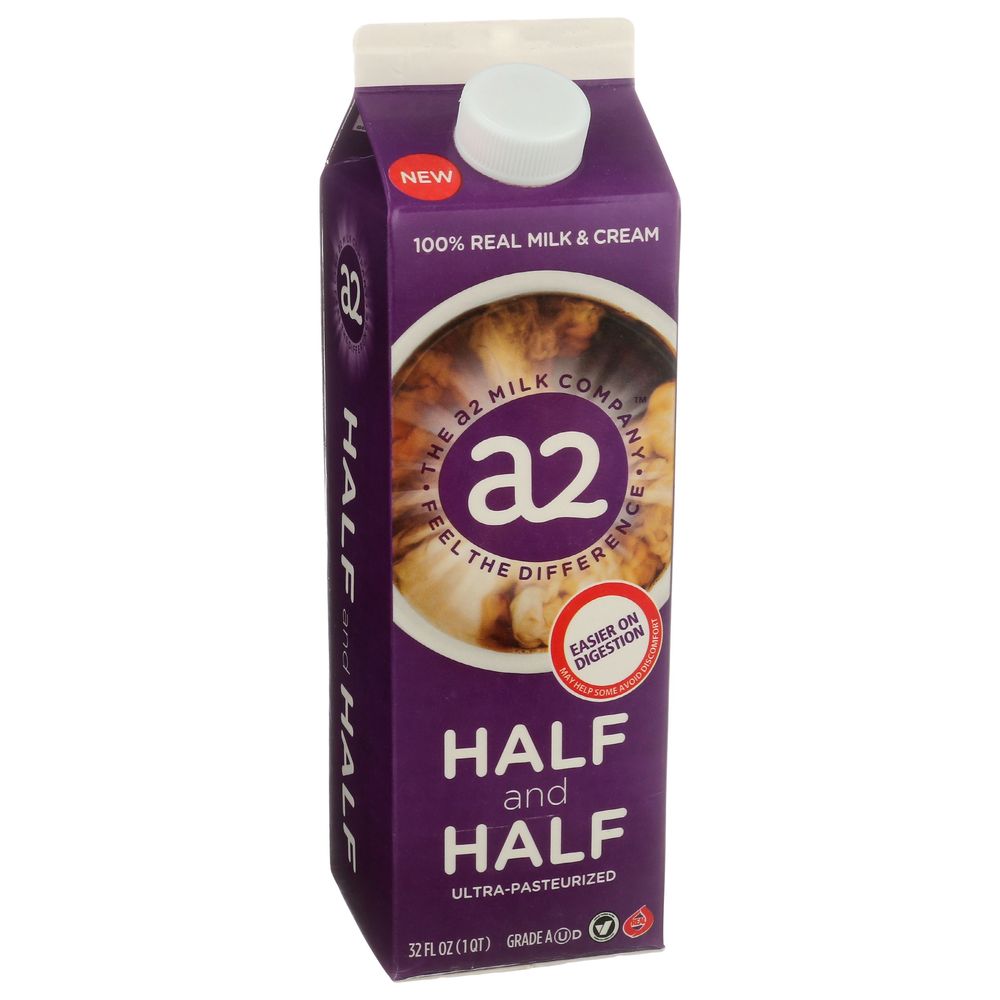 A2 Milk Half And Half Creamer, 32 Fluid Ounce -- 12 Per Case
