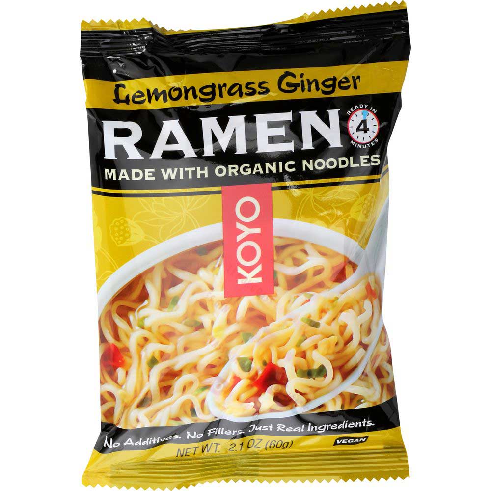 Koyo Foods Lemongrass Ginger Dry Ramen Noodles, 2.1 Ounce -- 12 Per Case