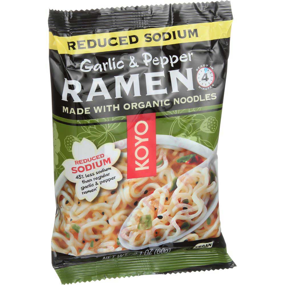 Koyo Foods Organic Garlic Pepper Ramen Noodles, 2.1 Ounce -- 12 Per Case