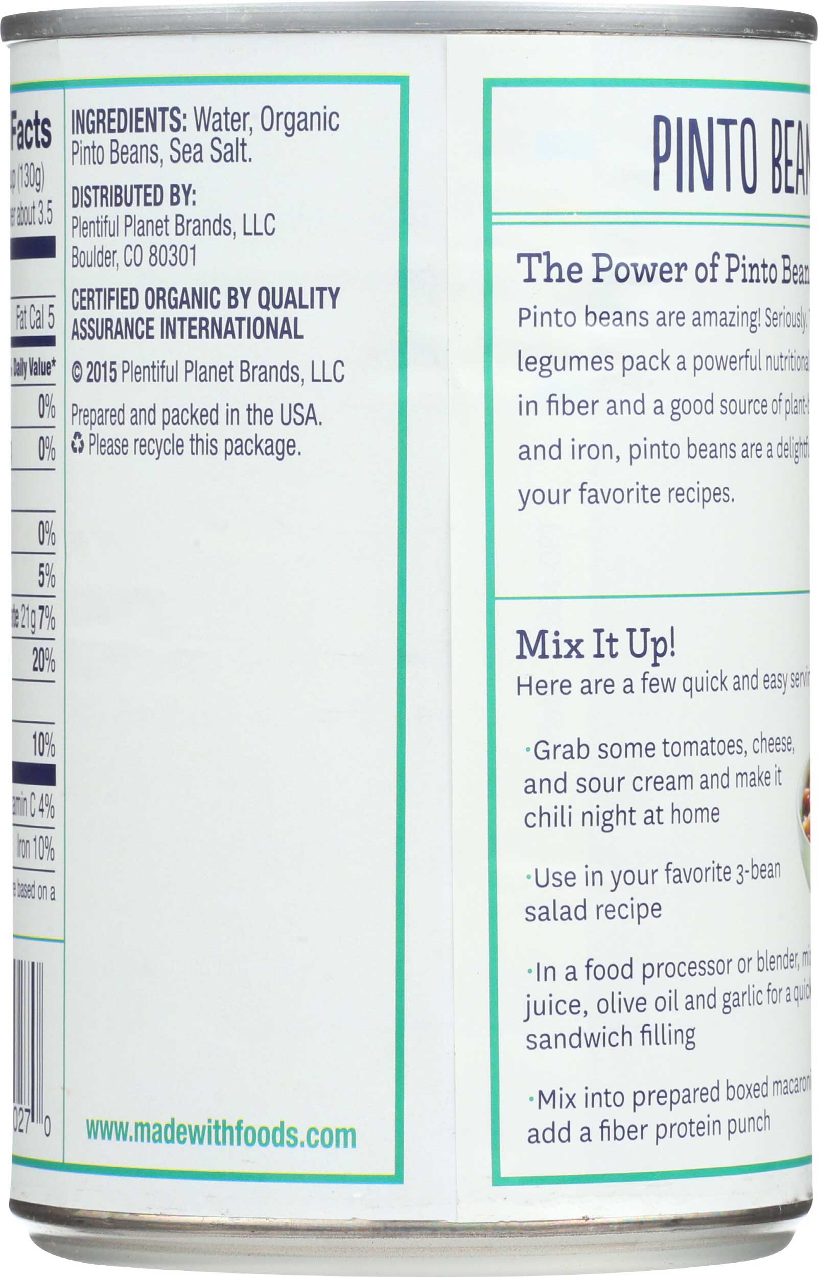 Made With Organic Pinto Beans, 15 Ounce -- 12 per case
