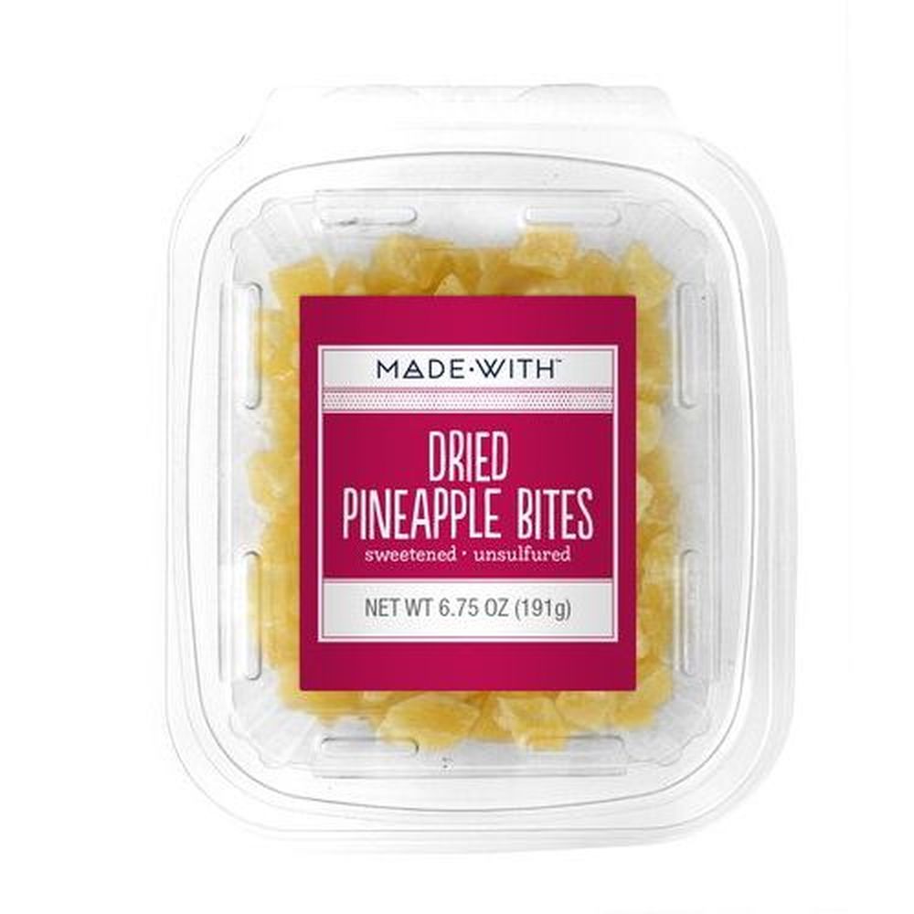 Made-with Dried Pineapple Bites, 6.75 Ounce Tub -- 12 Per Case