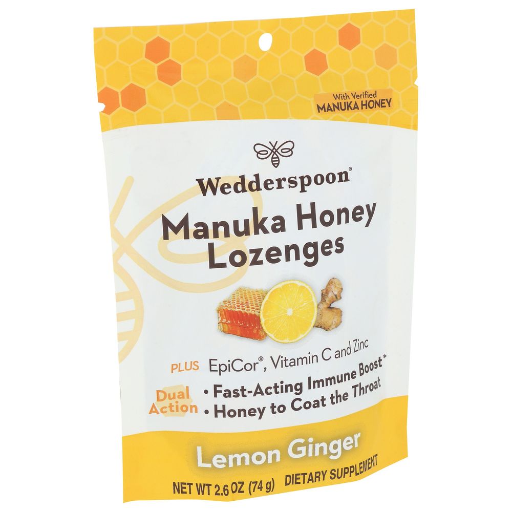 Wedderspoon Lemon Ginger Manuka Honey Lozenges, 2.6 Ounce -- 6 Per Case
