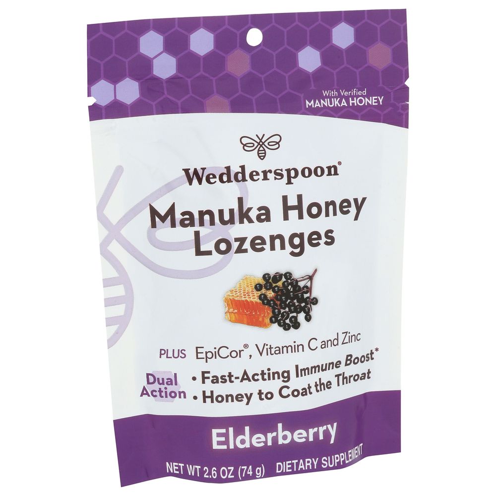 Wedderspoon Elderberry Manuka Honey Lozenges, 2.6 Ounce -- 6 Per Case