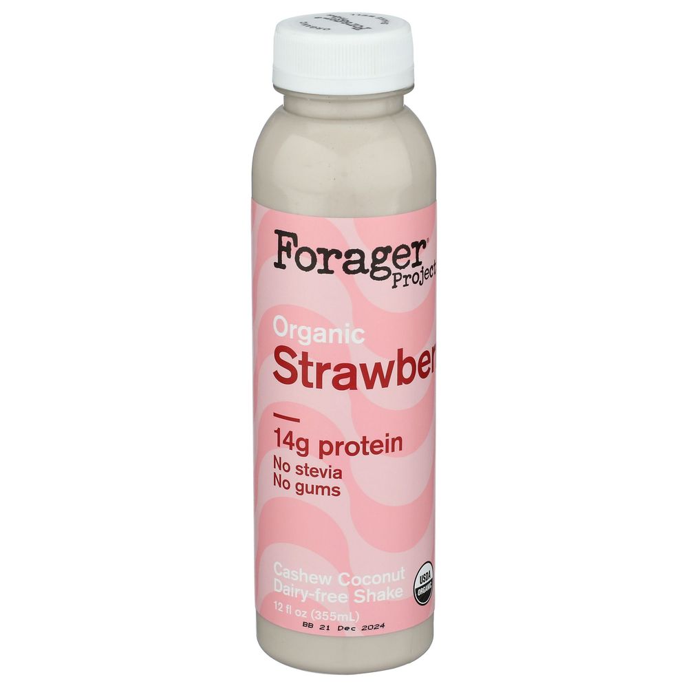 Forager Organic Strawberry Protein Shake, 12 Fluid Ounce -- 6 Per Case