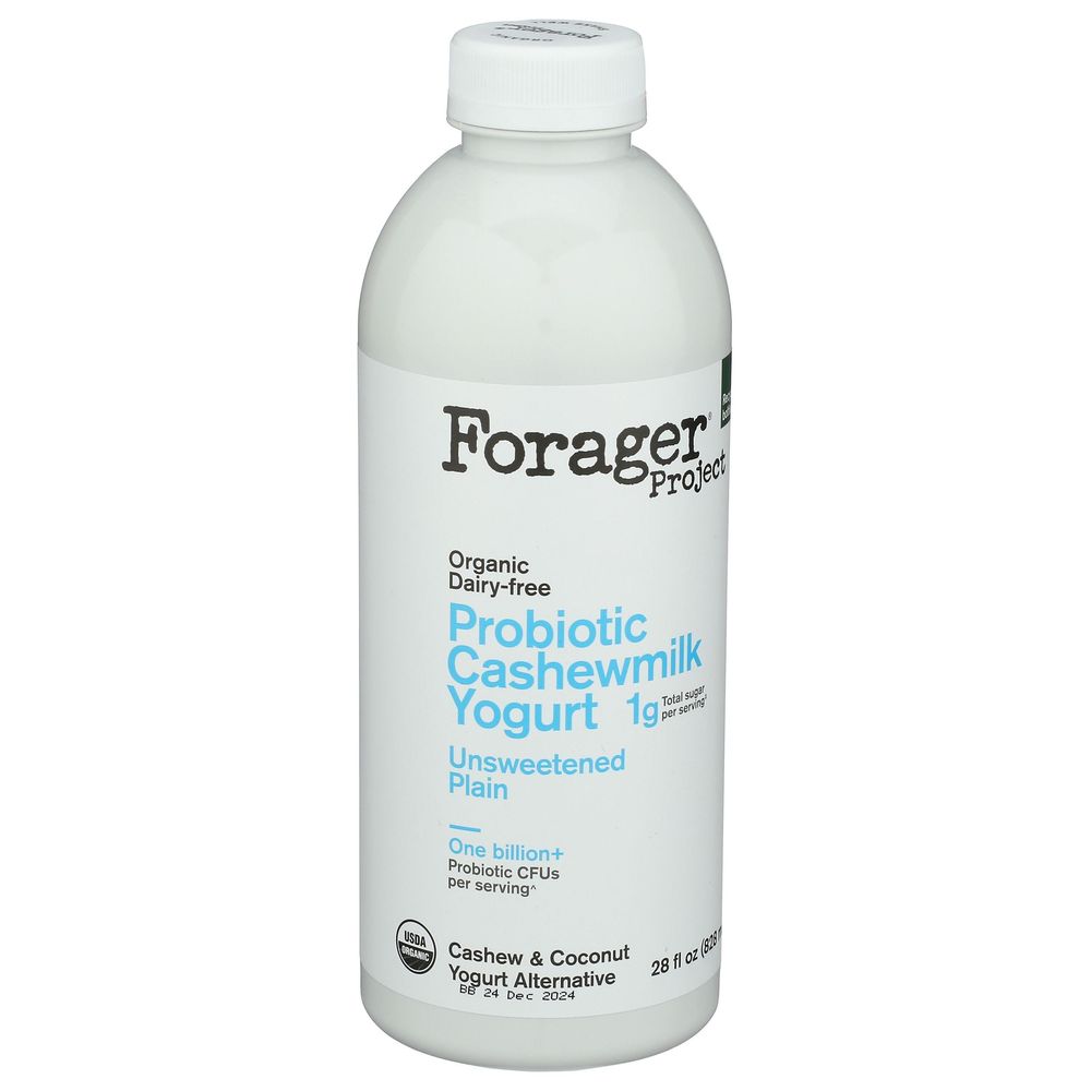 Forager Unsweetened Plain Drinkable Cashewmilk Yogurt, 28 Fluid Ounce -- 6 Per Case