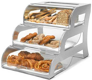 Rosseto Three Tier Bakery Case With Stainless Steel Frame, 15.4 X 23.5 X 15.75 Inch