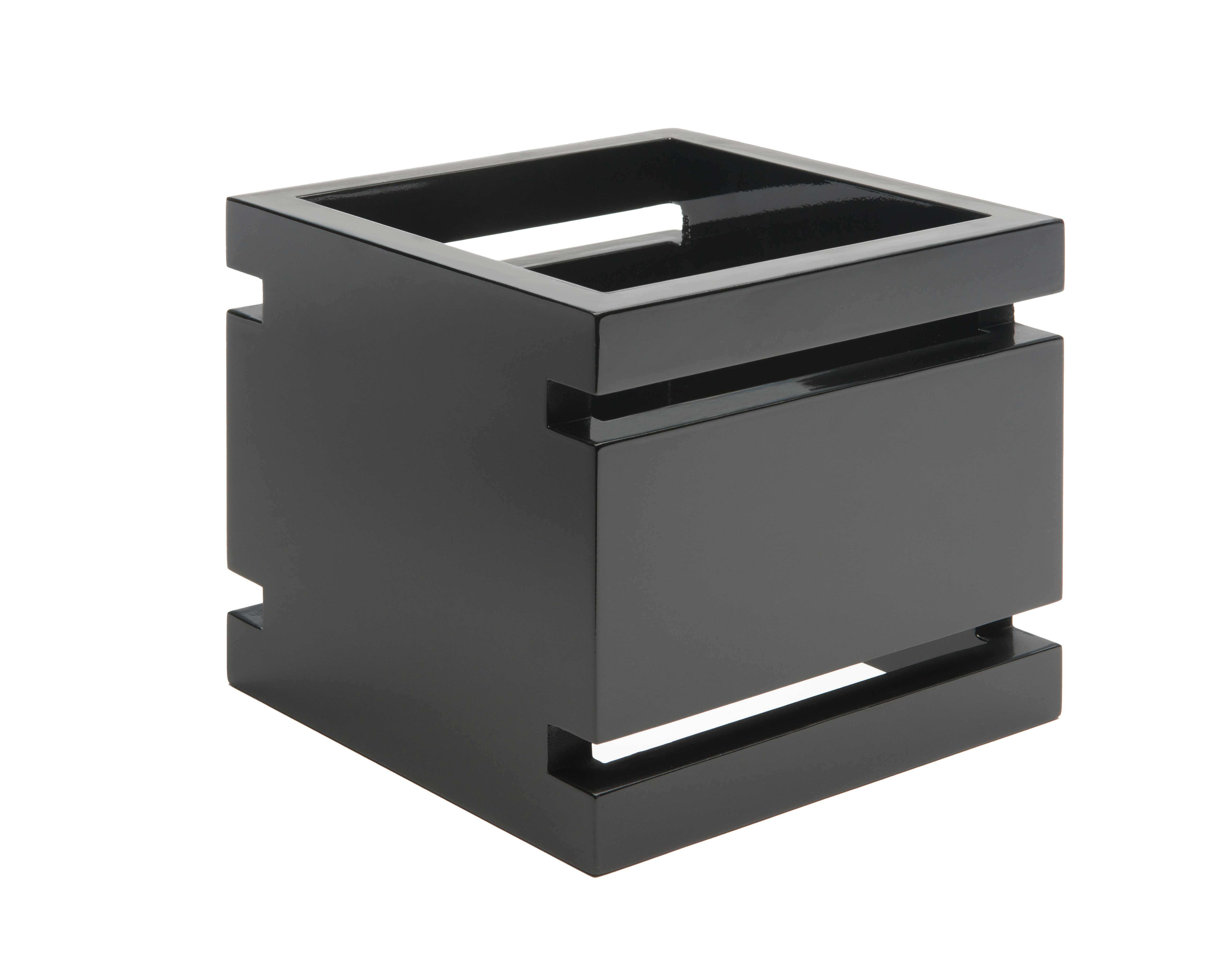 Elevador Multinivel Bajo De Bambú Negro Brillante Rosseto Skycap, 6.5 X 6.5 X 6.5 Pulgadas