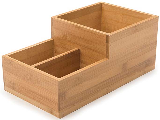 Rosseto Small Bamboo Condiment Tray, 8 X 14.5 X 6.25 Inch
