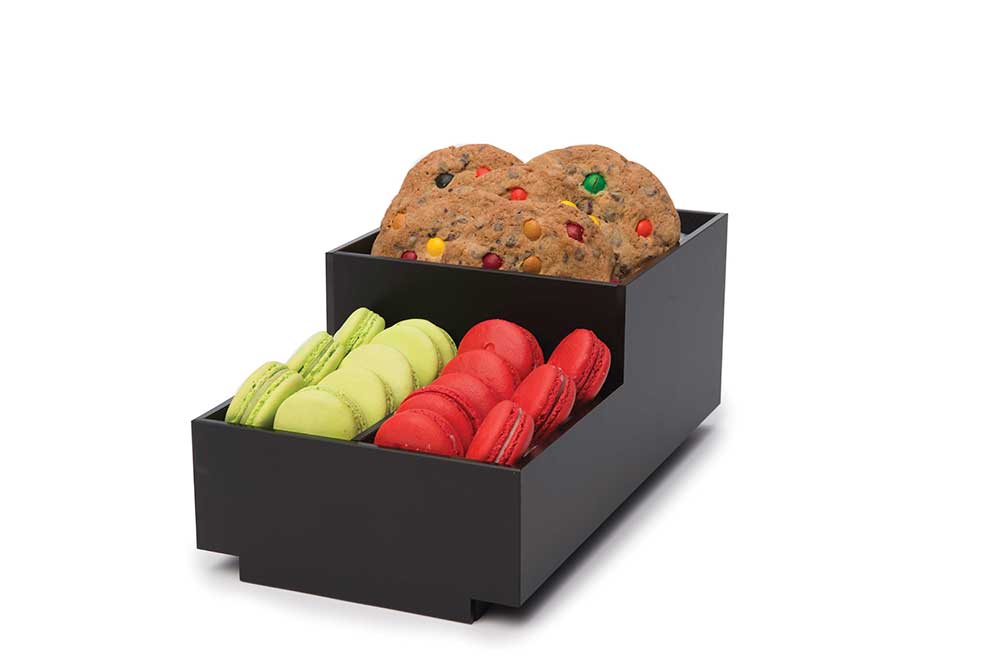 Rosseto Acrylic Small Condiment Black Matte Tray Bakery Block, 8 X 14.5 X 6.25 Inch